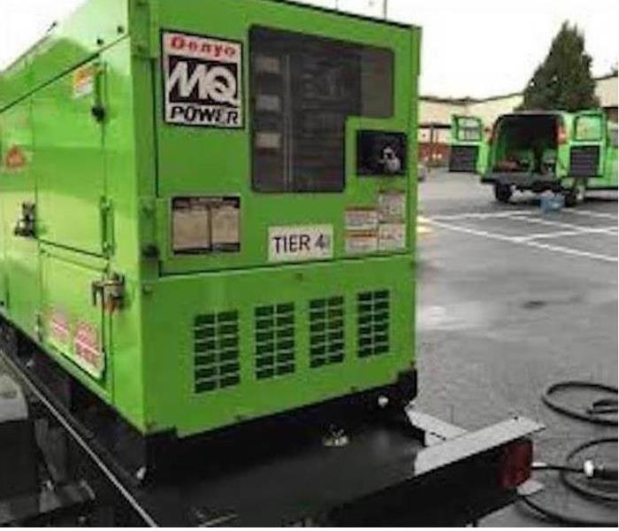 One of our commercial generators in a parking lot 
